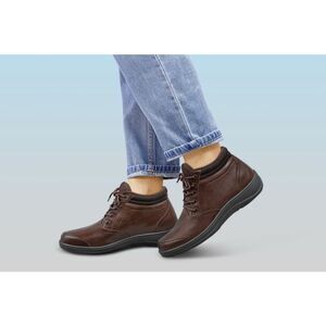 Orthofeet fashion Milano brown leather lace up bootie boots 8 EW extra wide